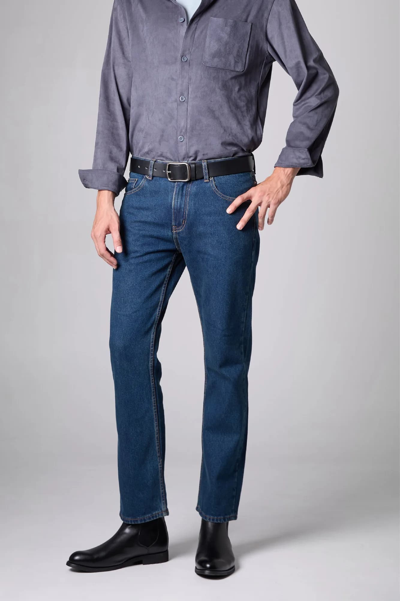 Jack Russel - Men Jeans - Klassik J-1193 Straight Fit Navy Blue