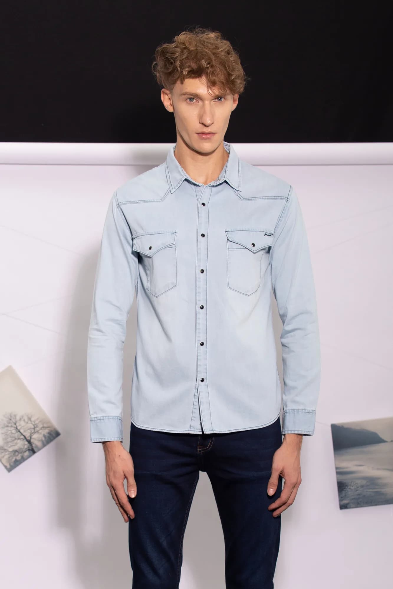 Jack Russel - Men Shirts - Handwerk J-SHT1/LB Light Blue