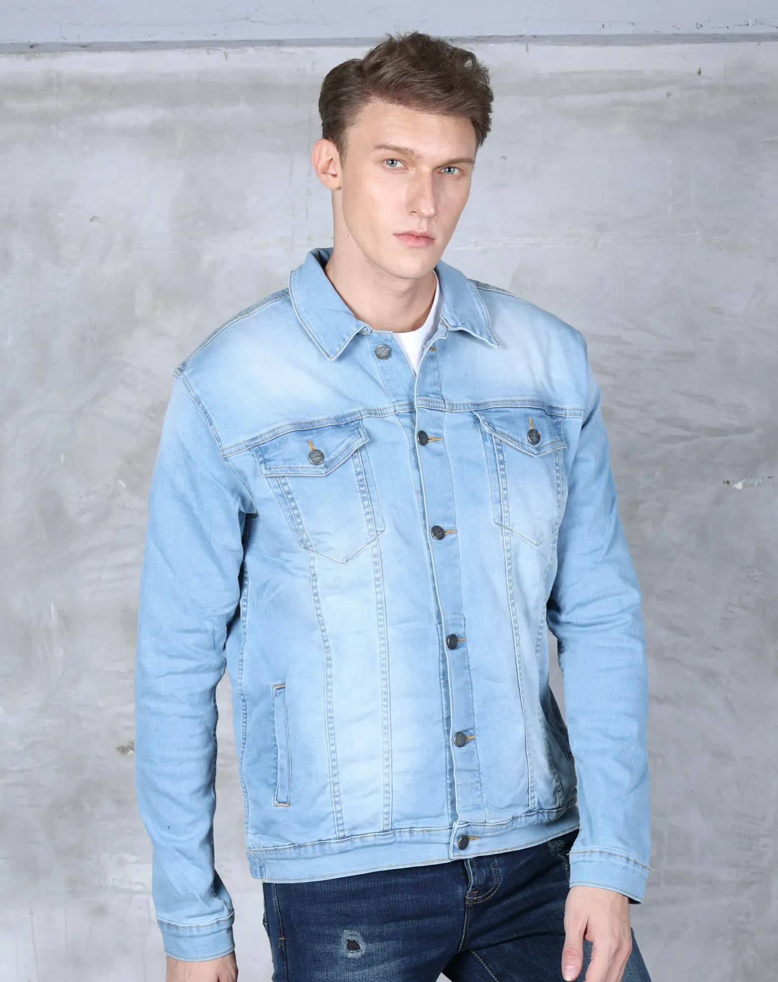 Jack Russel - Men Jackets - Handwerk JK-702/1 Slim Fit Light Blue