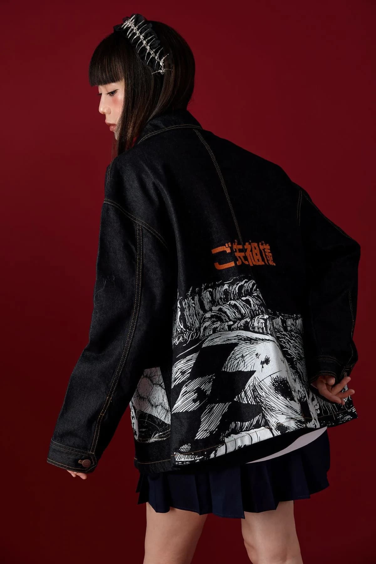 Jack Russel X Junji Ito - Unisex Jackets - Meisterwerk JK-GYO Oversize Midnight Blue Jacket