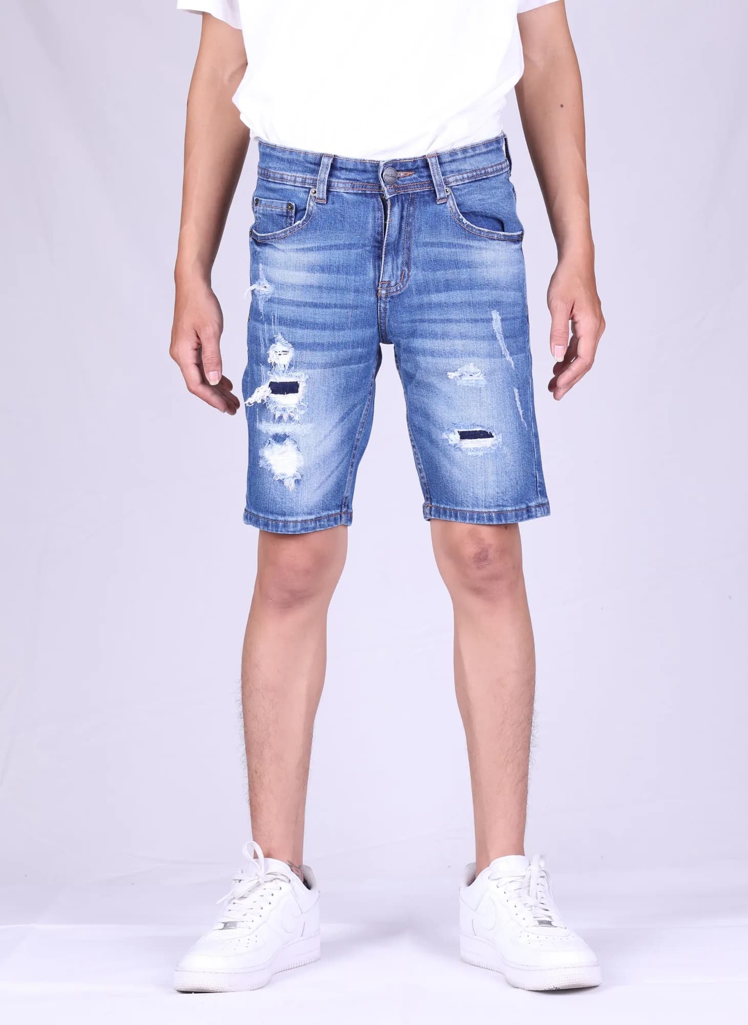 Jack Russel -  Men Shorts - Handwerk JS-705 Slim Fit Denim Blue